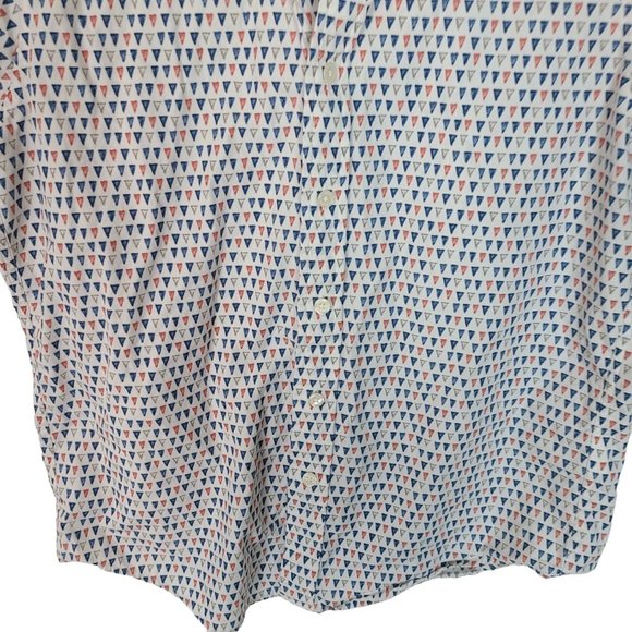 Abercrombie & Fitch Mens L White Geometric Print Button Down Muscle Fit Shirt - Picture 3 of 7